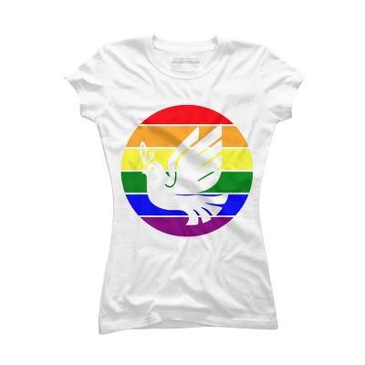 Design By CreativeHT Humans Dove Olive Branch Rainbow Pride By CreativeHT T-Shirt