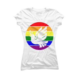 Design By CreativeHT Humans Dove Olive Branch Rainbow Pride By CreativeHT T-Shirt - 1 of 2