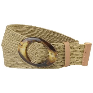 INSPIRE CHIC Women's Stretch Woven Stone Buckle Elastic Belt - 1 of 4