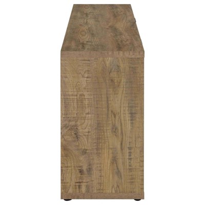 Rustic Brown Mango Wood Sideboard with Wine Storage