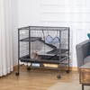 PawHut 3-Story Small Animal Cage, Metal Ferret Cage, Chinchilla Play House, with Casters Hammock No Leaking Tray Storage Shelf, 31.5"x20.5"x33" - 3 of 4