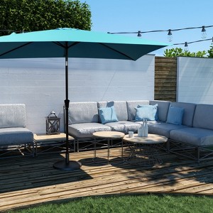 HYLEORY Le 10ft. x 6.5ft. Rectangular Market Umbrella - 1 of 4