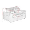 55" Velvet Pull Out Sofa Bed with USB Ports & Side Pockets,2-Seater Convertible Sleeper Couch for Living Room-Baofuwish - 4 of 4