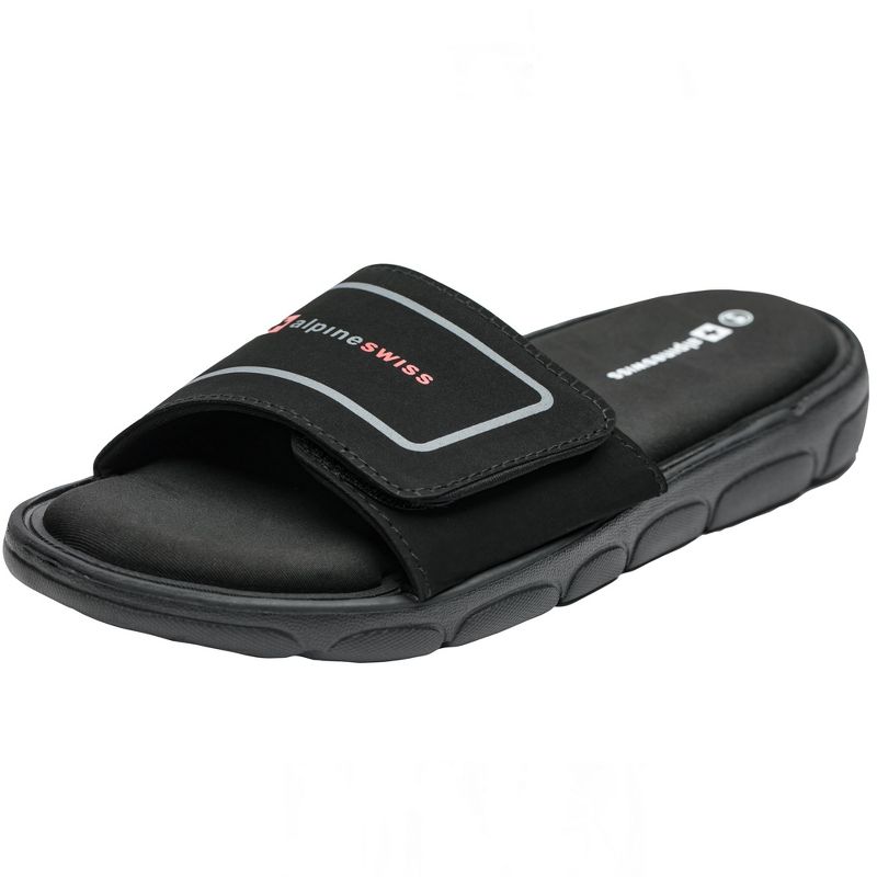Alpine Swiss Gabe Mens Memory Foam Slide Sandals Adjustable Comfort Athletic Slide, 1 of 9