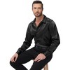 Men's Shiny Satin Dress Shirts Long Sleeve Button Down Blouses - 3 of 4