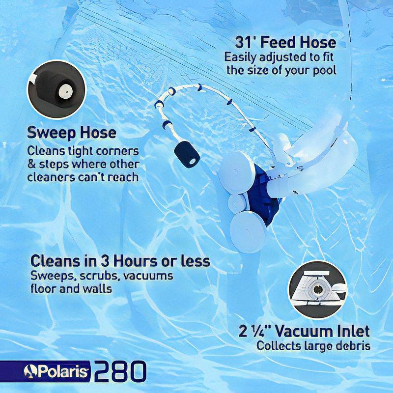 Zodiac Polaris Vac Sweep 280 Pressure In-ground Automatic Swim Pool Cleaner F5, 5 of 6