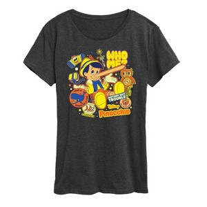 Women's - Disney - Pinocchio Stickers Short Sleeve Graphic T-Shirt - 1 of 4