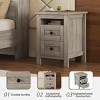 Full Size Bedroom Set with Farmhouse Platform Bed, Sliding Barn Door Headboard, USB Charging, Nightstand and 6-Drawer Dresser-Maison Boucle - 4 of 4