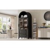 ORRD 71" Black Arched Pantry Cabinet with 2 Drawers & Glass Door, Adjustable Shelves, Farmhouse Kitchen Storage for Dining Room - 3 of 4
