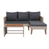 Nestfair 3pc Wicker Outdoor Sectional Set with Cushions Dark Gray - 3 of 4