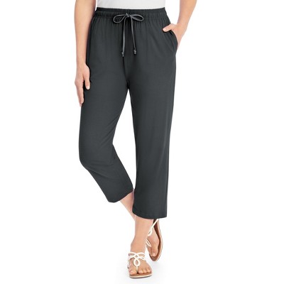 Collections Etc Comfortable Side Pocket Cotton Knit Capris Large Female ...