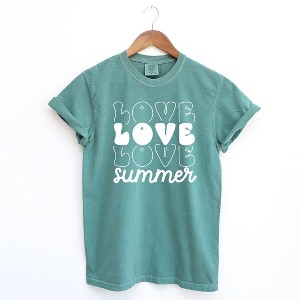 Simply Sage Market Women's Love Summer Stacked Short Sleeve Garment Dyed Tee - 1 of 3