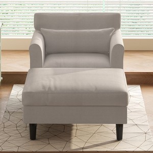 Mjkone 37'' Ice Velvet Chaise Lounge Sofa Couch - 1 of 4