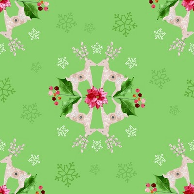 Waterleaf Paper Co. 100% Biodegradable, Compostable and Dissolvable Christmas Wrapping Paper, Winter Reindeer Spiral, 18" W x 47" L (approx 6 sq-ft)
