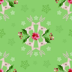 Waterleaf Paper Co. 100% Biodegradable, Compostable and Dissolvable Christmas Wrapping Paper, Winter Reindeer Spiral, 18" W x 47" L (approx 6 sq-ft) - 1 of 4