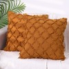 Unique Bargains Decorative Cozy Solid Color Cut Flower Checkered Throw Pillow Covers 4 Pcs - 2 of 4
