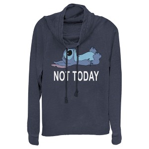 Juniors Womens Lilo & Stitch Not Today Cowl Neck Sweatshirt - 1 of 4