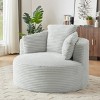 Dolonm 48.8 in. Compressible Corduroy Round Chair, Plush Modern Seating for Living Room & Office - 2 of 4
