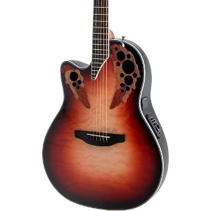 Ovation CE44LX-1R-G Celebrity Series Elite Plus Mid-Depth Left-Handed Acoustic-Electric Guitar Ruby Burst - 1 of 4