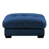 MYINDA  Velvet Ottoman Stools for Living Room Bedroom, blue - 3 of 4