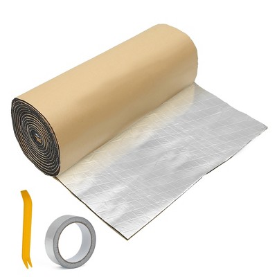Unique Bargains Car Sound Deadening Mat Kit 157mil 18sqft Heat Insulation Pad Aluminum Foil Foam 1 Set