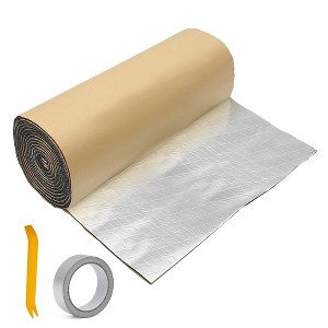 Unique Bargains Car Sound Deadening Mat Kit 157mil 18sqft Heat Insulation Pad Aluminum Foil Foam 1 Set - 1 of 4