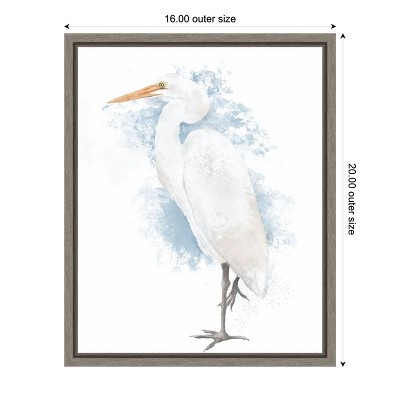 Coastal Heron Watercolor Canvas Wall Art Print, 16 x 20 inches