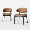 Luck Live Modern Patio Dining Chairs Set of 2 Outdoor Chairs /Armless Chairs Brown&Metal Frame - 4 of 4