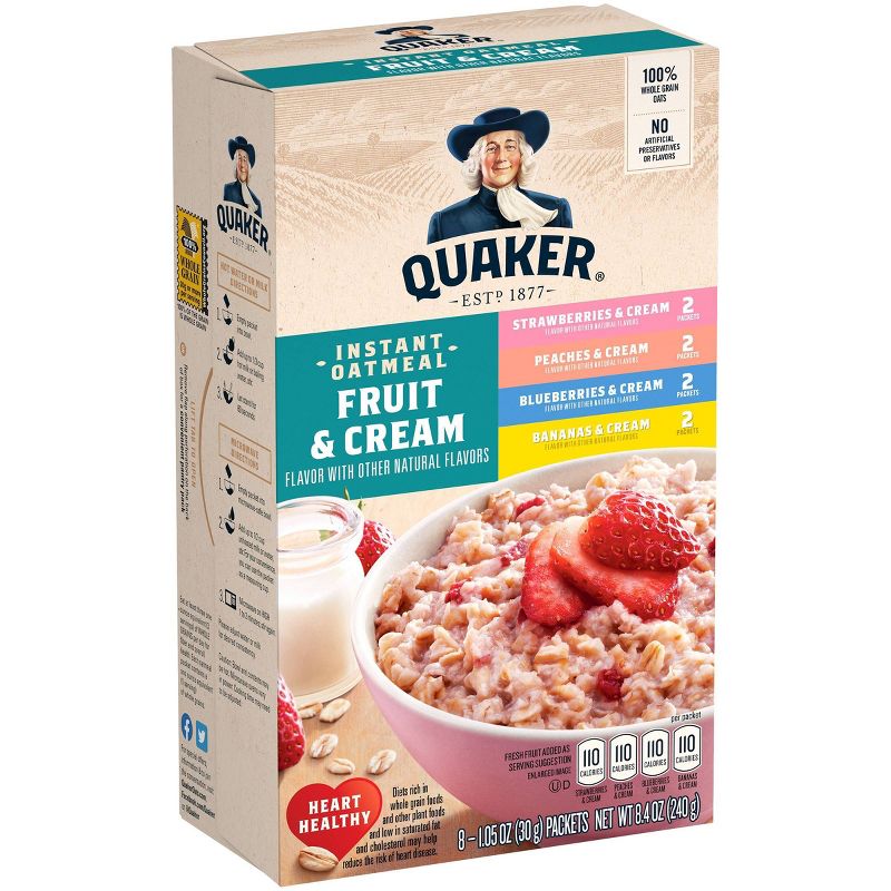 Quaker Fruit & Cream Instant Oatmeal Variety - 8ct/9.8oz, 3 of 7