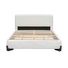 Upholstered Bed Frame with Solid Wood Legs, Elegant Boucle Platform Bed, Full/Queen/King Size, White - ModernLuxe - 4 of 4