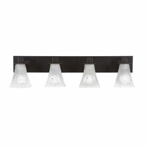 Toltec Lighting Apollo 4 - Light Vanity in  Dark Granite with 5.5" Fluted Frosted Crystal Shade - 1 of 1