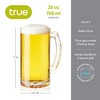 True Beer Mug, Large Pint Glass with Handle,  Dishwasher Safe Beer Stein, Extra Large Beer Glasses, 26 Ounce Beer Mug, Set of 2, Clear - 3 of 4