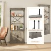Industrial Farmhouse Bookcase with Doors (74'') – Wood & Metal Tall Bookshelf, Vintage Open Shelves + Storage Cabinet, Suitable for Living Room - 2 of 4