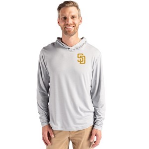 San Diego Padres Cutter & Buck Coastline Epic Comfort Recycled Mens Hooded Shirt - 1 of 1