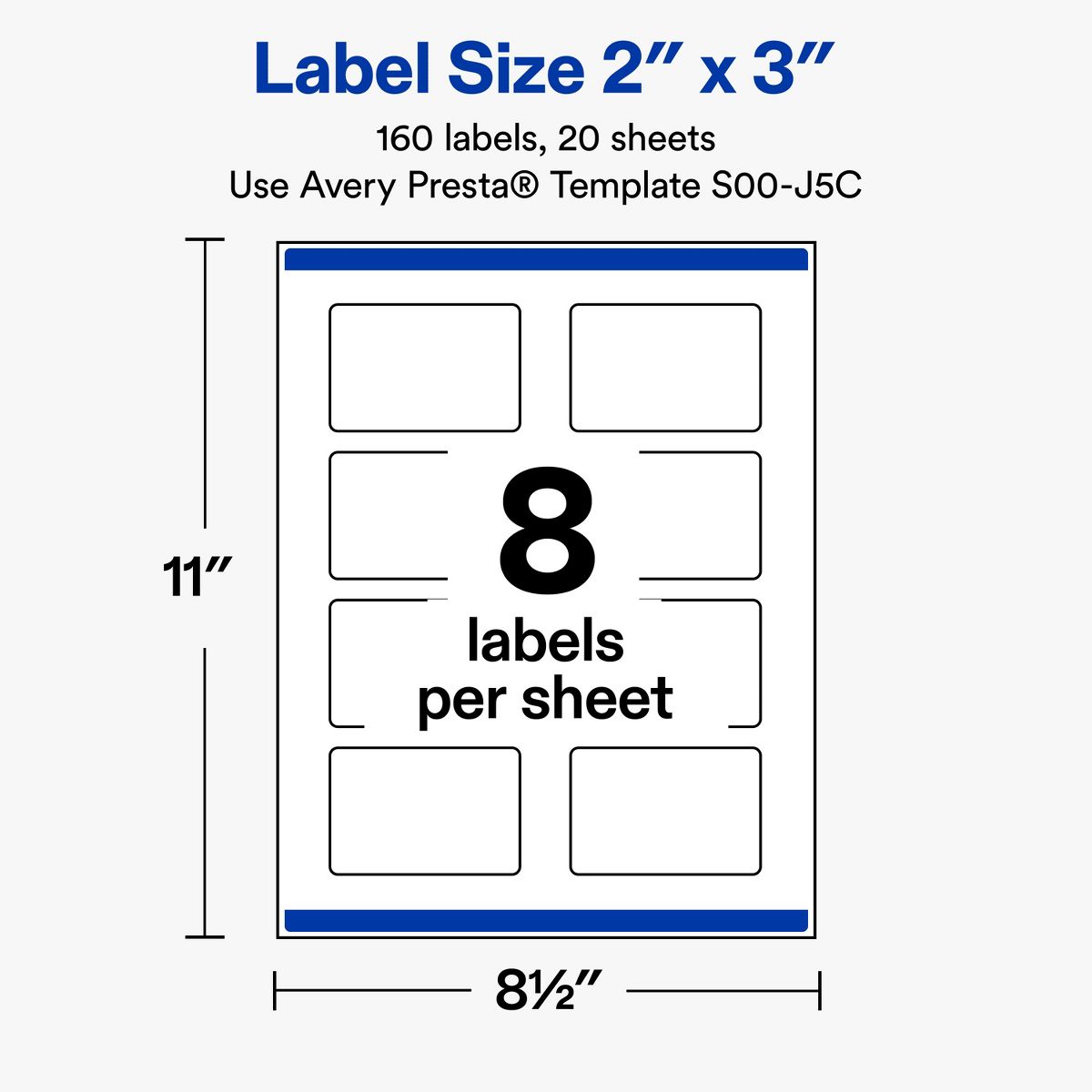 Avery® Labels, 2" x 3", Matte, Silver Menorah Frame, 160 - thumbnail 5