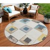 Ivory Gold And Gray Geometric Washable Indoor Outdoor Area Rug - 2 of 4