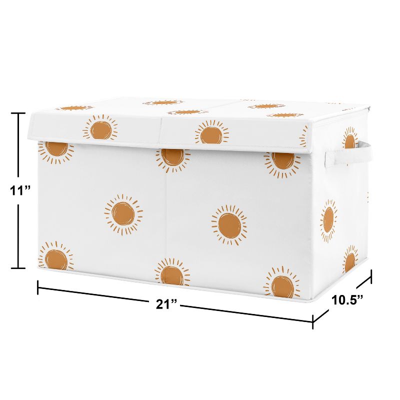 Sweet Jojo Designs Boy or Girl Gender Neutral Unisex Fabric Storage Toy Bin Boho Sun Orange and White, 4 of 6
