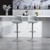 QingMoon PU Leather Bar Stools Set of 2, Adjustable Height Barstools, Modern Swivel Counter Height Chairs with Large Base for Kitchen Island - 2 of 4