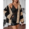 Women's Colorblock Lightweight Cardigan Sweaters Button Down Bell Sleeve Knit Outerwear - 4 of 4