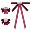 INSPIRE CHIC Women's Pre-tied Velvet Ribbon Heart Beads Bow Tie - 3 of 4