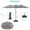Sonkuki 15×9FT Outdoor Patio Market Double-Side Umbrella with Extra Large Base, Canopy and Sand Bags - 3 of 4