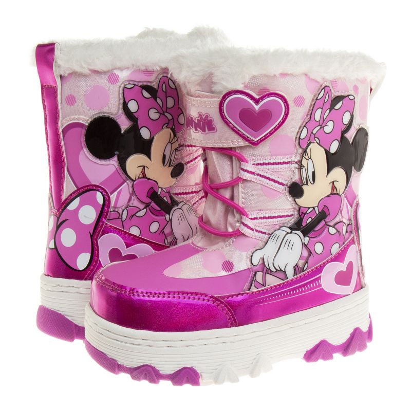 Minnie Mouse Fur Lined Insulated Waterproof Winter Snow Boots - girl boots size 6-12 (Toddler/Little Kid), 2 of 10
