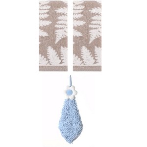 REGALWOVEN 3 Pcs Soft Absorbent Decorative Hand Towels for Bathroom Kitchen - 1 of 4