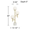 360 Lighting Rafael 30" Tall Large Modern Glam Luxe End Table Lamp 3-Light Gold Marble Metal Single White Globe Shade Living Room Bedroom Bedside - 4 of 4