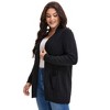 Agnes Orinda Women's Plus Size Open Front Long Sleeve Loose Casual Knit Cardigans with Pocket - 2 of 4