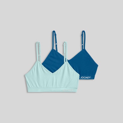 Jockey Generation™ Girls' 2pk Seamfree Bralette - Turquoise Blue/Teal Blue  XL