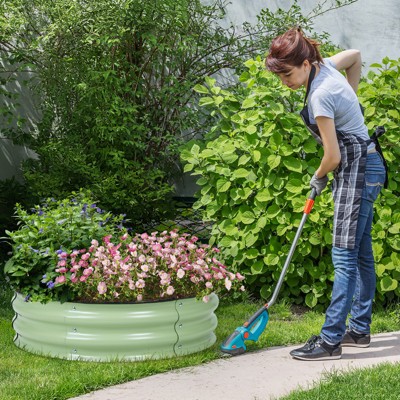 Aoodor 9'' Tall Green Aluzinc Metal Round Raised Garden Bed