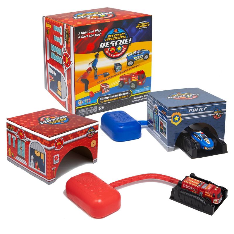 Stomp Rocket Stomp Racers Rescue with Police Car Fire Truck &#38; 2 Launchers, 1 of 6