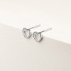 Girls' Tiny Open Textured Heart Screw Back Sterling Silver Earrings - In Season Jewelry - 4 of 4