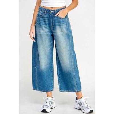 Women's Mid-rise Barrel Jeans - Miss Love